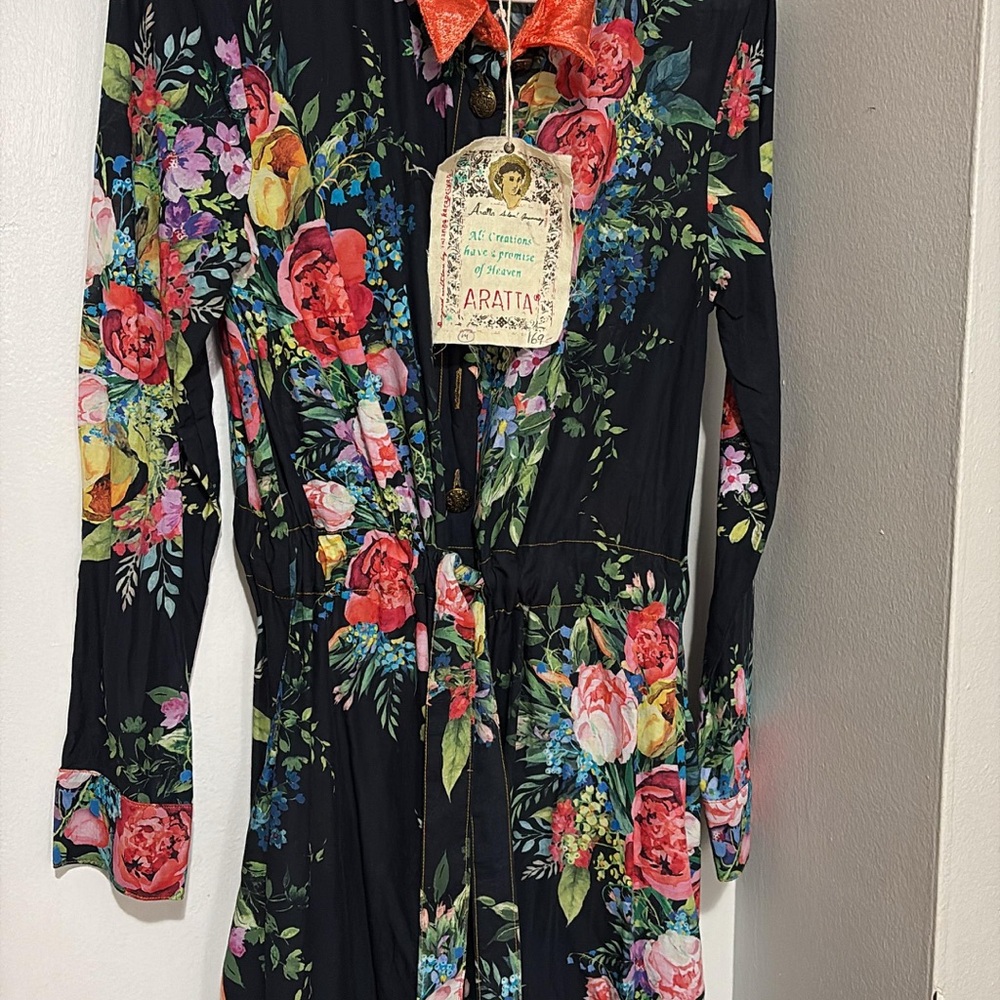 Aratta Black Floral Long Sleeve Dress - Picture 2 of 7